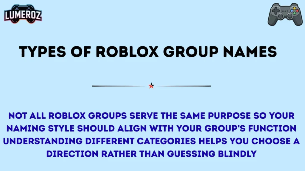 Types of Roblox Group Names