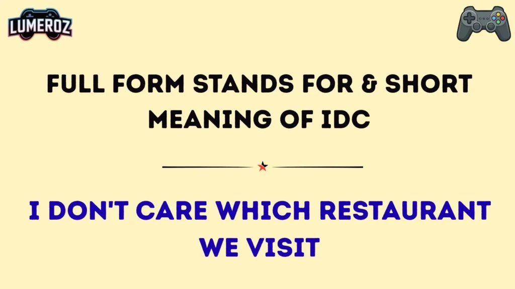 Full Form Stands For & Short Meaning of IDC