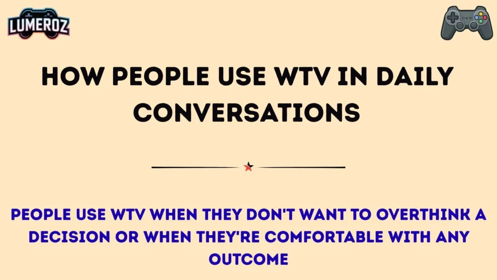 How People Use WTV in Daily Conversations