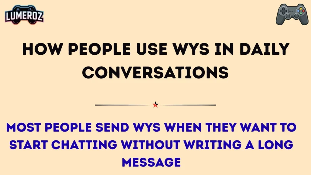 How People Use WYS in Daily Conversations