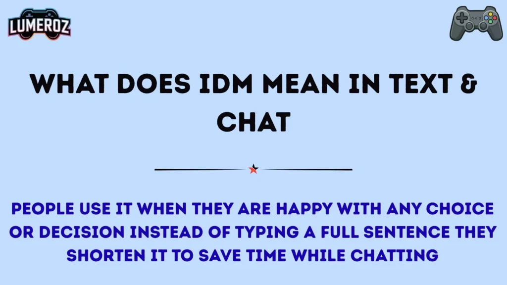 What Does IDM Mean in Text & Chat