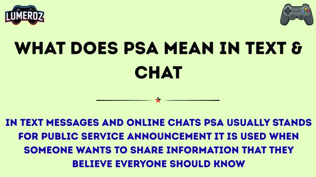 What Does PSA Mean in Text & Chat