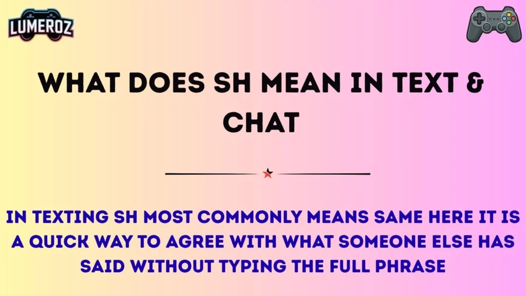 What Does SH Mean in Text & Chat