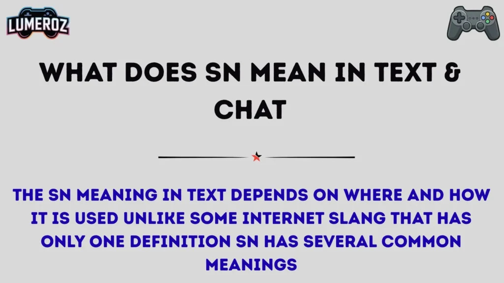 What Does SN Mean in Text & Chat