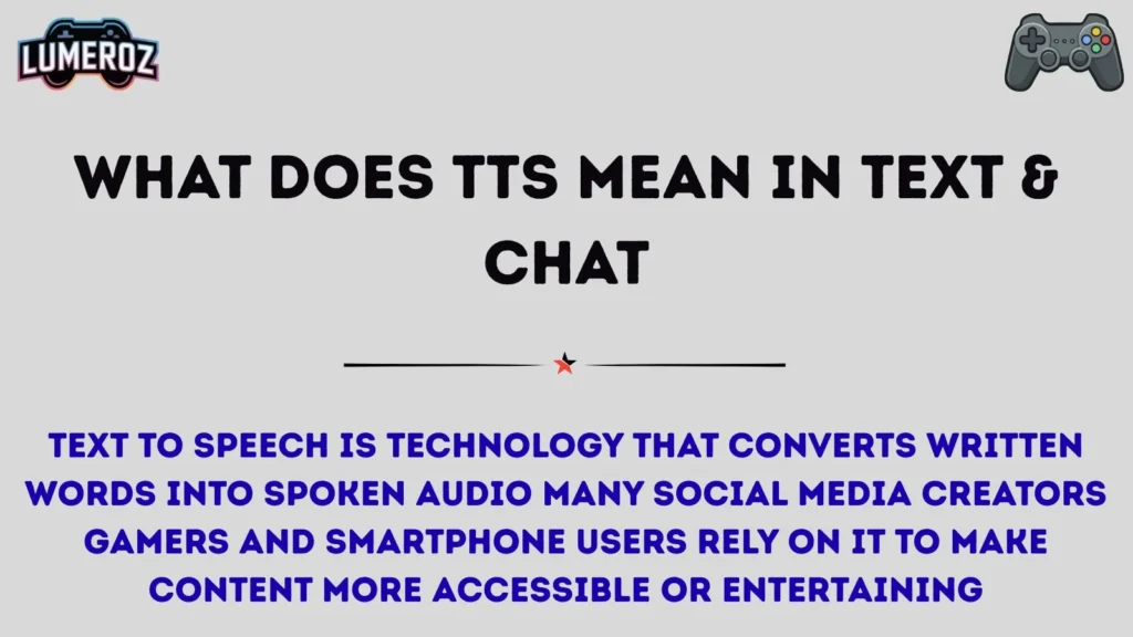 What Does TTS Mean in Text & Chat